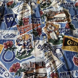 Vtg Indianapolis Colts Shirt Mens Large Blue Reyn Spooner Hawaiian Button Up